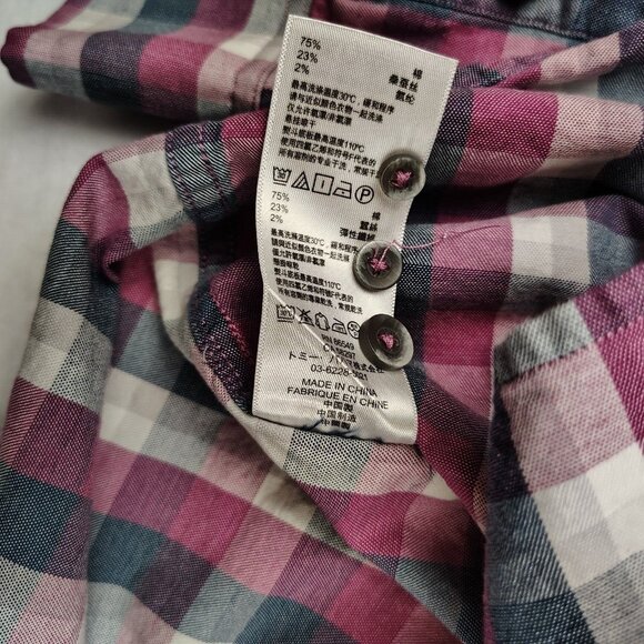 Tommy Bahama Purple Blue Plaid Button Up Long Sleeve Shirt Sz XL - Picture 9 of 9